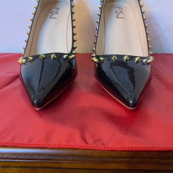 FSJ Green Bridal Pointed Toe Heels, Size 11 - Picture 6 of 9